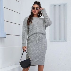SHEIN Cable Knit Sweater & Skirt